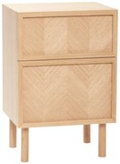 Нощно шкафче от масивен дъб в естествен цвят Herringbone – Hübsch