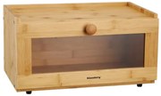 Кутия за хляб Klausberg KB 7924, 40 см, Акрилна предна част, Бамбук, Кафяв