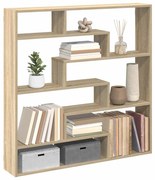 860024 vidaXL Стенен кубичен рафт, 7 отделения, дъб сонома, инженерно дърво