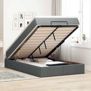 3311093 vidaXL Османска легло с матрак, тъмносиво, 120x190 см, плат