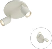 Модерен спот за баня бежов 2 светлини IP44 - Ducha