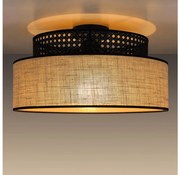 Плафон BOHO 1xE27/60W/230V Ø 40 см черен/ратан