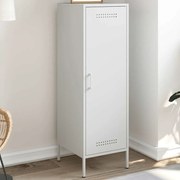 843011 vidaXL Висок шкаф, бял, 36x39x113 см, стомана