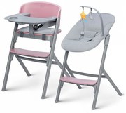 KinderKraft - LIVY столче за хранене розово + CALMEE шезлонг