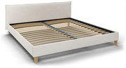 Кремаво тапицирано двойно легло с решетка 200x200 cm Tina - Ropez