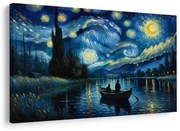 Картина на платно – Лодка под нощното небе