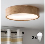 Brilagi - LED таванно осветително CARVALHO 2xE27/60W/230V дъб Ø37,5 см