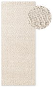 Ръчно изработена пътека със смес от вълна в цвят слонова кост 80x200 cm Majoli – Elle Decoration