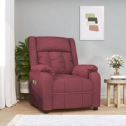 3143582 vidaXL Електрически масажен стол, виненочервен, текстил