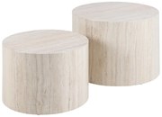 Бежови кръгли масички за кафе в комплект от 2 бр. от камък ø 58 cm Dice – Actona