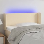 3122951 vidaXL LED горна табла за легло, кремава, 103x16x78/88 см, плат