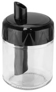 Horecano - Стъклена захарница с пластмасов черен/бял капак 210мл LEXA M-201015