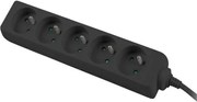 Разклонител LANBERG, 2500W, 1.5 метра, 5 контакта, Защита за деца, Черен