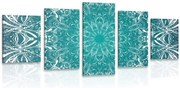 картини от 5 части – Синьо-бяла розета