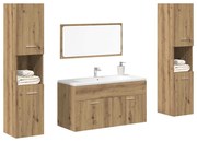 3328596 vidaXL Комплект мебели за баня от 4 части Дъб артизан инженерно дърво