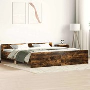 3203765 vidaXL Рамка за легло с горна и долна табла, опушен дъб, 160x200 см