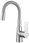Стоящ смесител за умивалник ICF 124211 7113GRAY, месинг + цинк, хром + сив, 29x18х4см