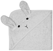 Сива памучна детска хавлия с качулка 76x76 cm Rabbit – Kindsgut