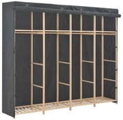 248201 vidaXL Гардероб, сив, 200x40x170 см, текстил