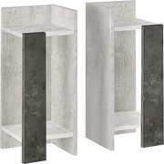 Комплект нощни шкафчета Elos от меламин в древно бяло - ретро сиво 25x27x60см.
