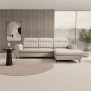 Ъглов диван Blanc-Кремав-Дясно