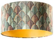 Кадифена абажура с дизайн на листа и златно покритие 50/50/25