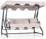 Градински троен люлеещ се стол Ruta 2, цвят Кремав Черен