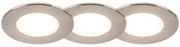 Комплект от 3 вградени спота кръгли стоманени вкл. LED IP65 - Simply