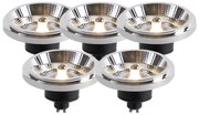 Комплект от 5 LED крушки AR111 GU10 12W 2000K-3000K димиране до топло