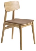 Трапезен стол от имитация на кожа в кафяв и естествен цвят Livo – Unique Furniture