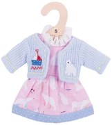 Bigjigs - Дрехи за кукла 25 см - Розова рокля с жилетка - Полярна мечка