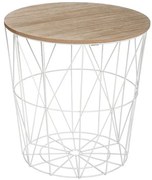 Помощна маса atmosphera Kumi, Метал, 40 cm - Бял