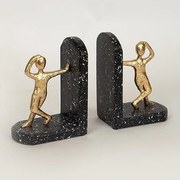 К-кт 2x Стопер за книги златист/черен