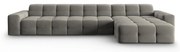 Ъглов диван от сиво кадифе (десен ъгъл) Kendal - Micadoni Home