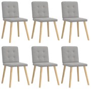 3315447 vidaXL Трапезни столове, 6 бр, облачно сиви, текстил