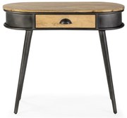 Черна/в естествен цвят конзолна маса 38x90 cm Delhi – MOME