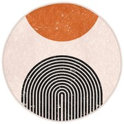 Оранжево-кремав кръгъл килим подходящ за пране и за прахосмукачки роботи ø 120 cm Comfort – Mila Home
