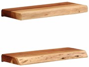 373624 vidaXL Стенни рафтове, 2 бр, 40x20x3,5 см, акациево дърво масив