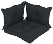 Палетни възглавници за диван Fallon, 3 бр, антрацит, текстил