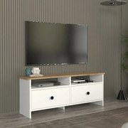 Меламинови мебели за телевизор Gradias в бял - сапфирен дъб 120x26.6x46.8см.