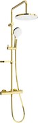 Mexen KX05 външен душ комплект с пита и термостатен смесител, златен/бял - 771500591-50