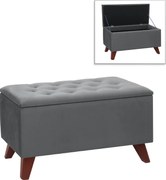 Табуретка от кадифе Лотус в сив цвят 90x40x50см.