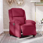3204283 vidaXL Електрически реклайнер стол, виненочервен, кадифе
