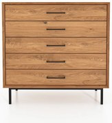 Висок скрин от дъбова дървесина в естествен цвят 97x95 cm Abies - The Beds