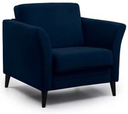 Тъмносиньо кадифено кресло Eden – Scandic
