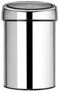 Кош за боклук Brabantia Touch Bin 647210, 3 л, Плавно и безшумно отваряне, Стенен монтаж, Брилянтен инокс