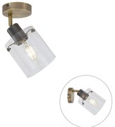 Дизайнерски стенен прожектор бронз с прозрачно стъкло - Domo