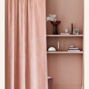 Праховорозова велурена завеса CHARMY върху златни кръгове 140 x 280 cm