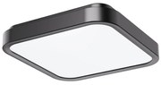 RABALUX Samira, indoor square ceiling lamp, black plastic lamp with white plastic shade, 18W, with shade: 1400lm, without shade: