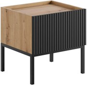 Нощно шкафче Como-Естествено дърво-Черен